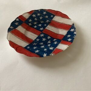 Hand Crafted Patriotic Red, White, and Blue Decorative Plate
